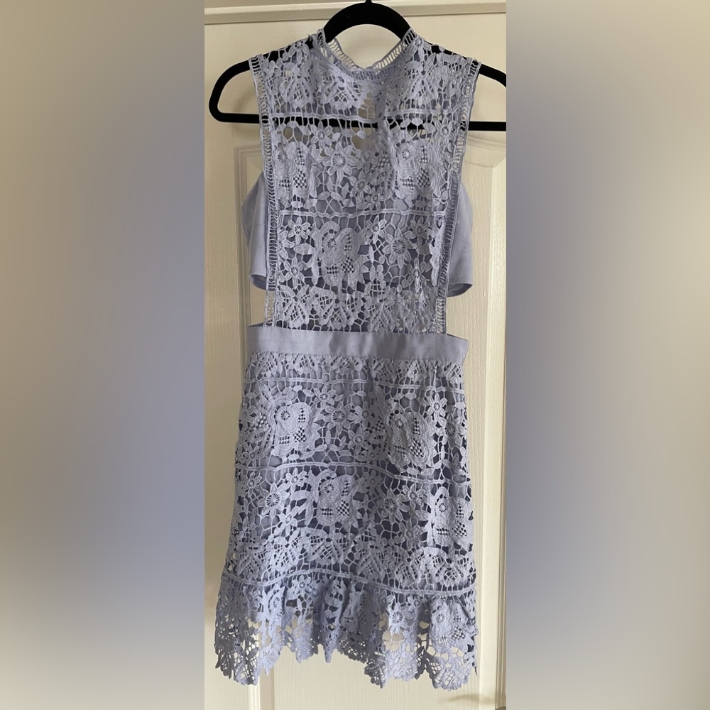 Aqua cut out lace dress